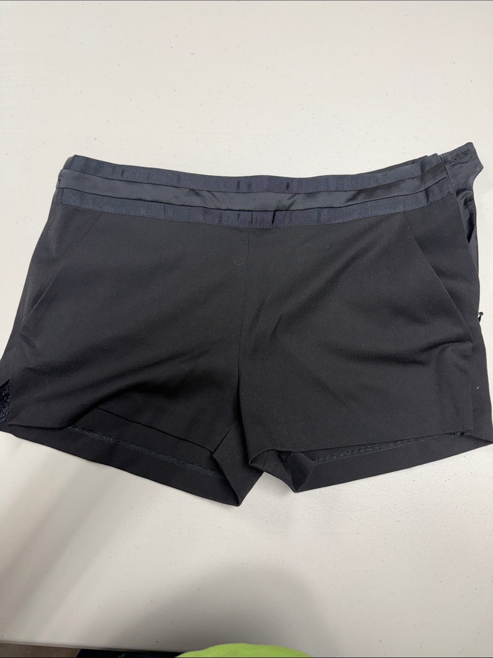 Zara Black Women's Shorts with Black Waistband and Sexy Detail Accents